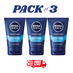 NIVEA Men Deep Cleaning Face Wash 150ml Aloe Vera Cleanser Pack of 3 by Nivea Men