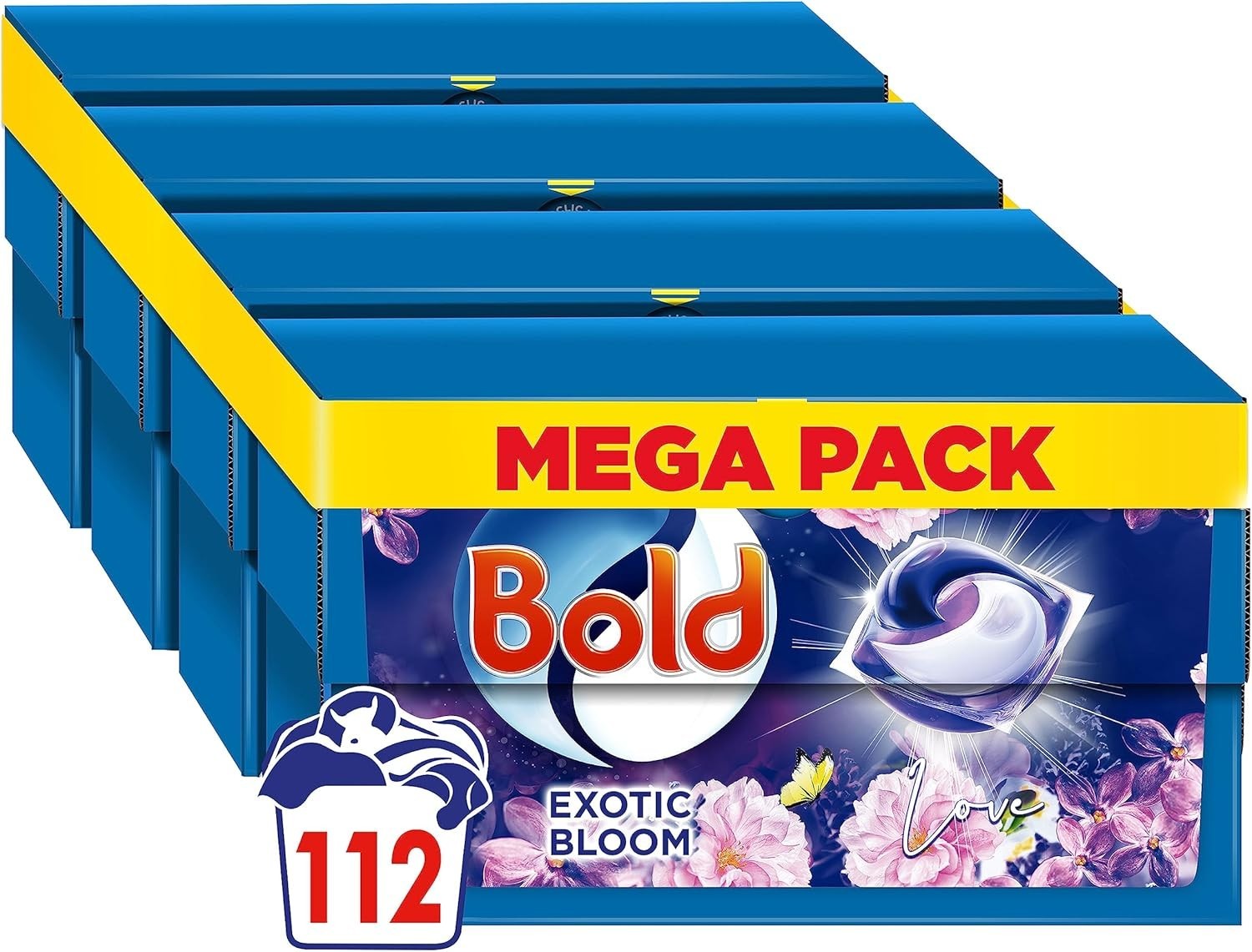 Bold All-in-1 PODS Laundry Detergent 112 Washes Exotic Bloom + Fabric Softener by BOLD