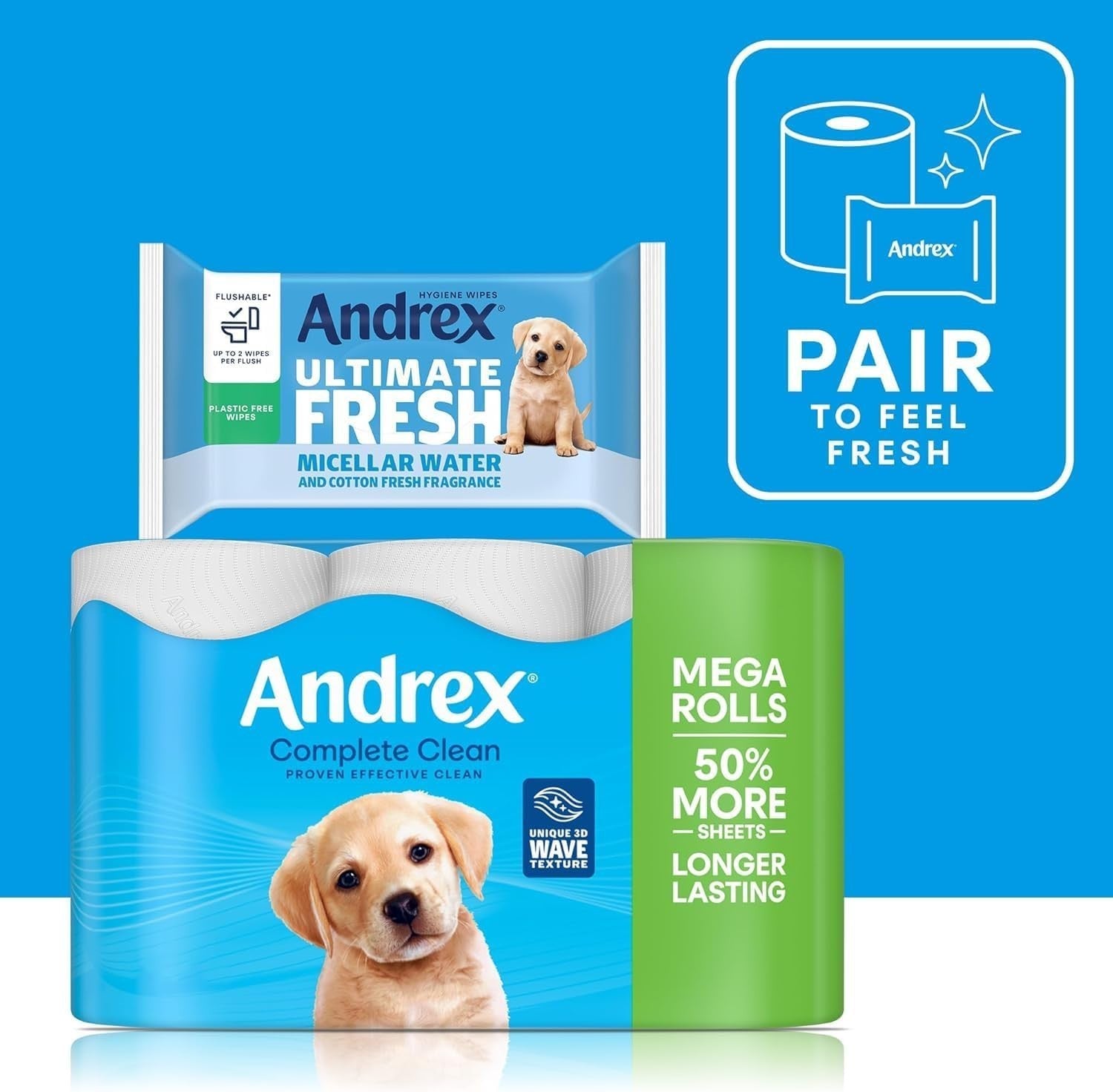 Andrex Complete Clean Mega Toilet Roll 36 XL Rolls Soft Strong Tissue Pack by Andrex