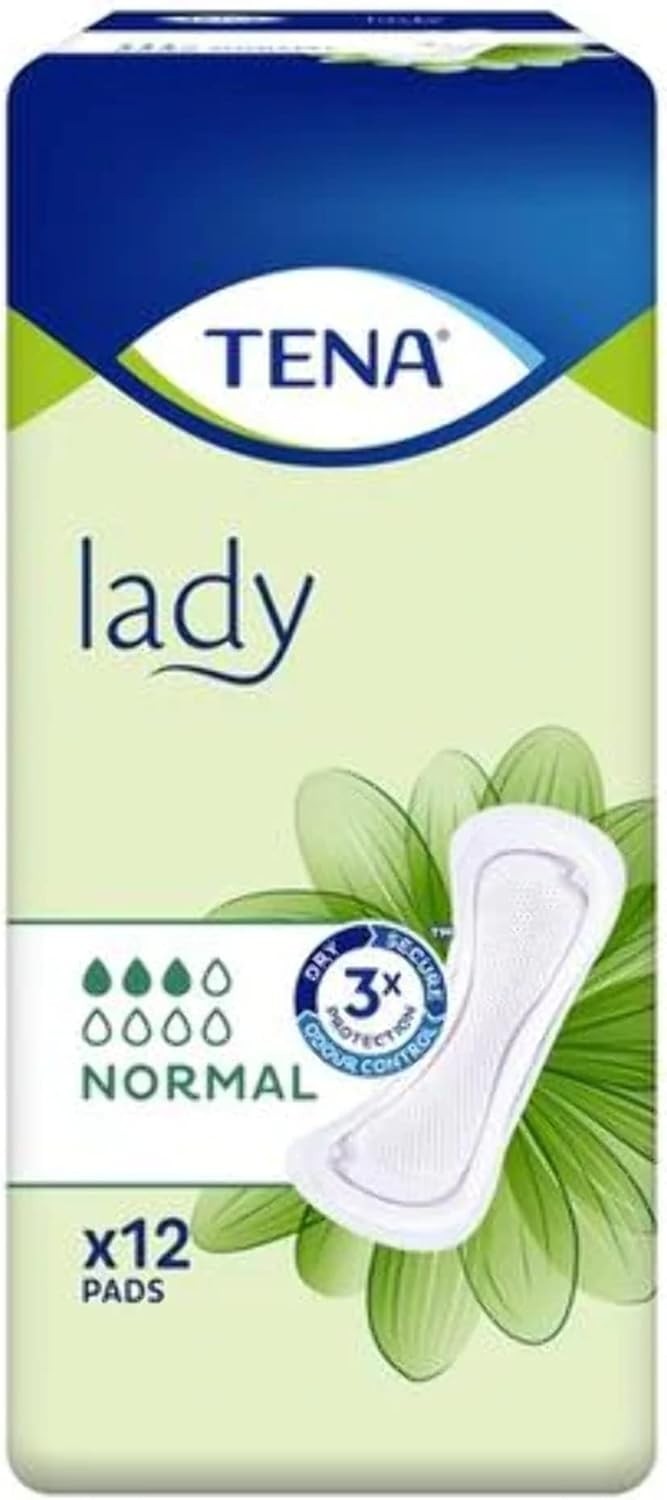 TENA Lady Normal Pads 12 Pack Light Absorbent Disposable Sanitary Pads for Women by Tena