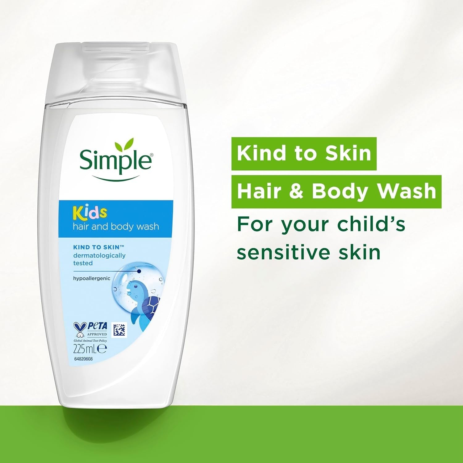 Simple Kids Hair & Body Wash 225ml x6 | Hypoallergenic Chamomile Oil Gel by Simple