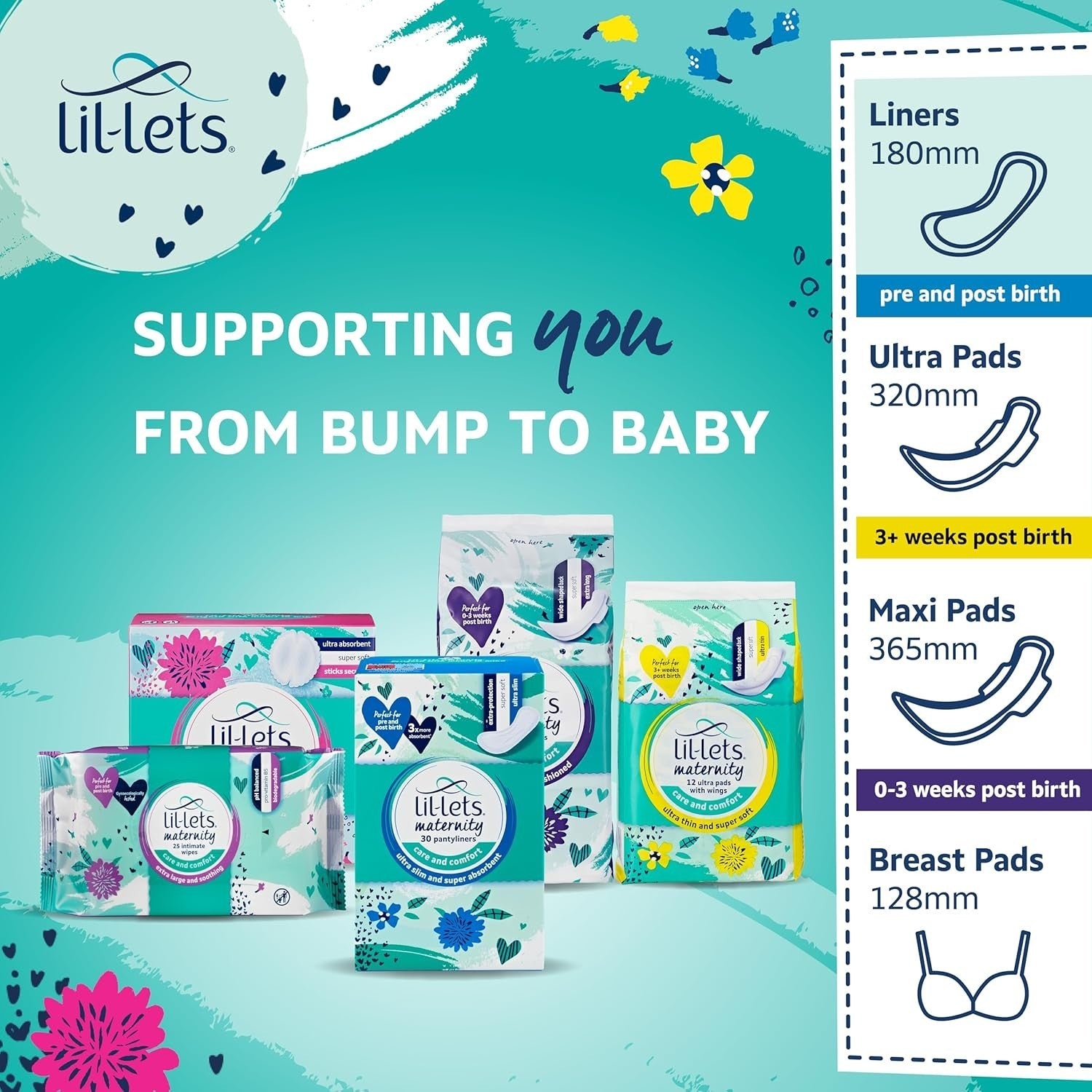 Lil-Lets Maternity Pantyliners Ultra Slim 90 Pack Pre & Post Birth Liners by Lil-Lets