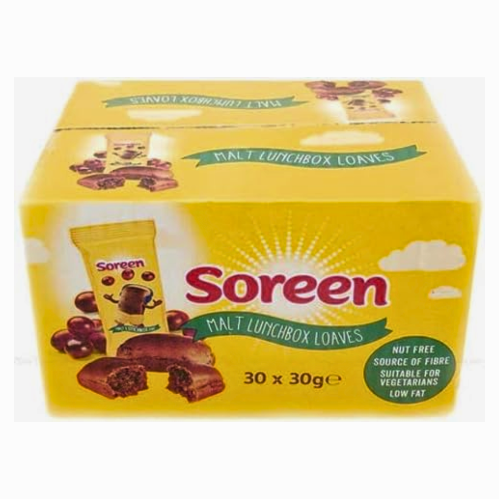 Soreen Malt Lunchbox Loaves Sweet Butter Cake Pack of 30 x 30g – Vegetarian by Soreen