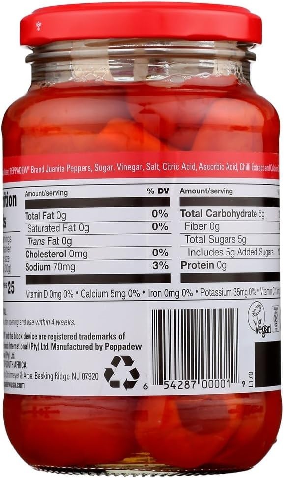 Peppadew Whole Piquante Peppers Sweet Hot 400g x2 Jar Pack Authentic Flavor by PEPPADEW