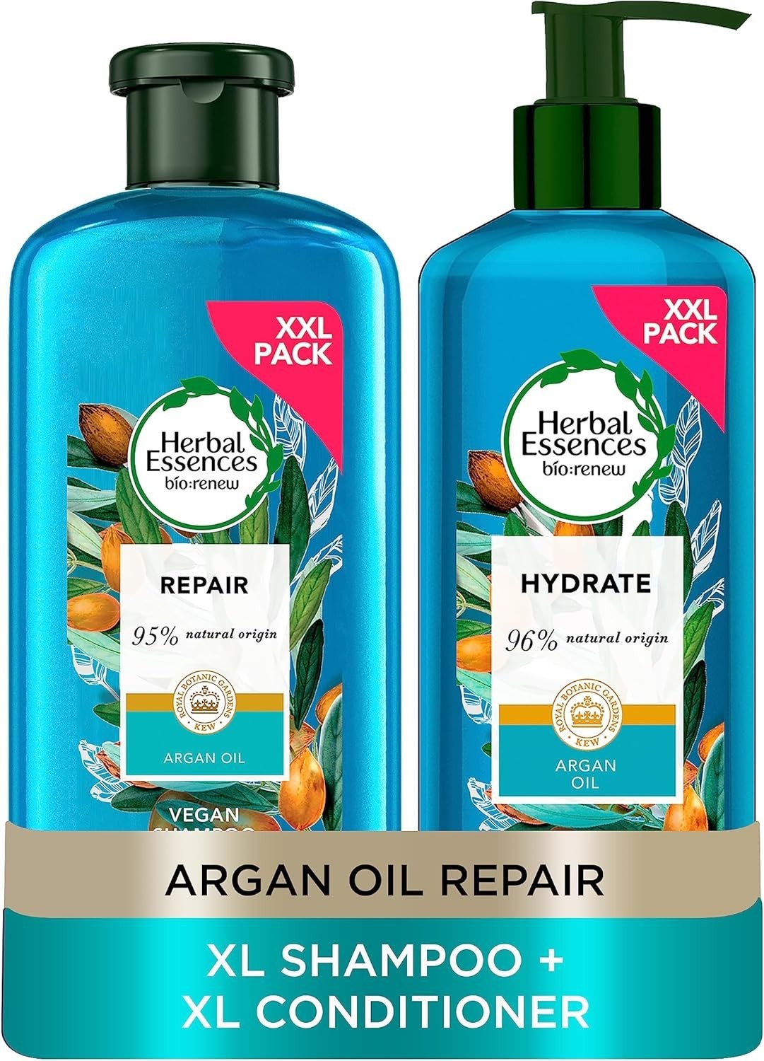 Herbal Essences Argan Oil Shampoo & Conditioner Set 2x572.5ml Vegan Repair by Herbal Essences