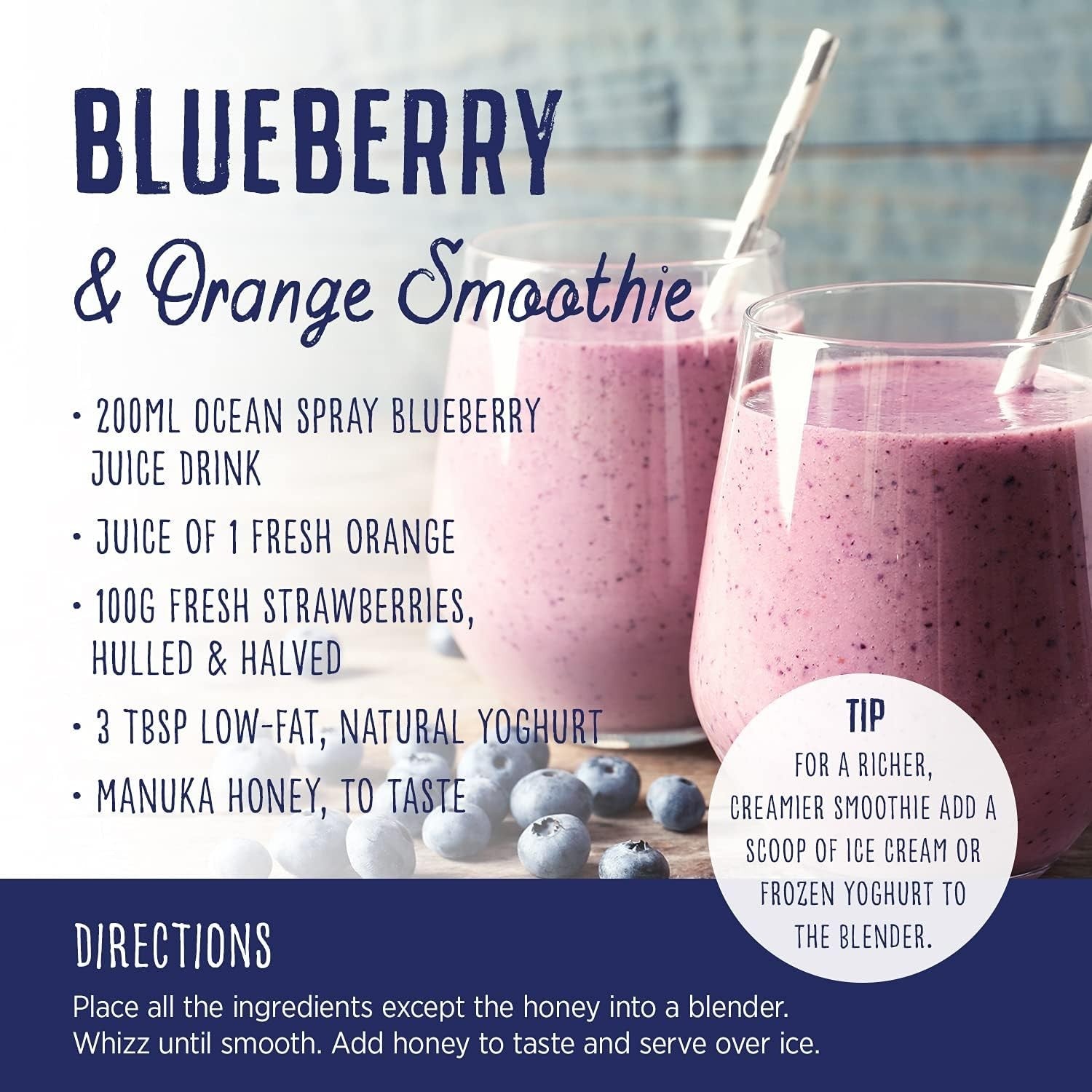 12 x 1 Litre Ocean Spray Blueberry Juice Drink – Refreshing Fruit Beverage by Ocean Spray