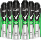 Sure Men Anti-Perspirant Deodorant Quantum 250ml Pack of 6 | Fresh Citrus Spray by SURE