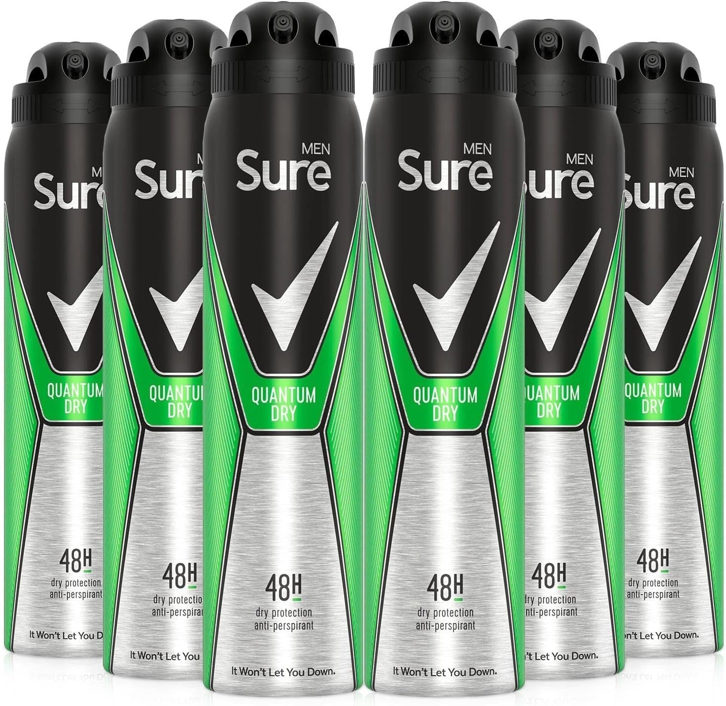 Sure Men Anti-Perspirant Deodorant Quantum 250ml Pack of 6 | Fresh Citrus Spray by SURE