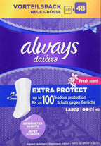 Always Extra Protect Large Panty Liners 48 Count | Fresh, Highly Absorbent Pack by Always