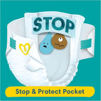 Pampers Baby-Dry Size 4 Nappies 204 Pack | 9-14kg | Stop & Protect Pocket by Pampers