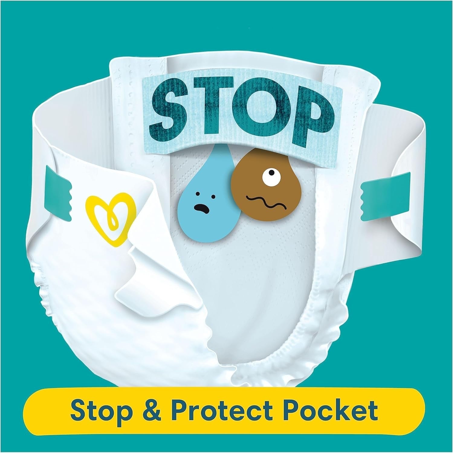 Pampers Baby-Dry Size 4 Nappies 204 Pack | 9-14kg | Stop & Protect Pocket by Pampers