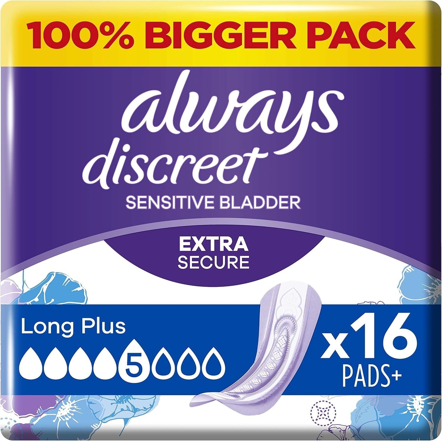 Always Discreet Pads Long Plus 32 Count | Women Incontinence Extra Absorbent by Always