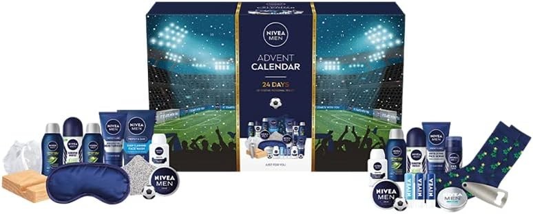 NIVEA Men Advent Calendar 24 Days of Festive Personal Treats Grooming Kit - Blue by NIVEA