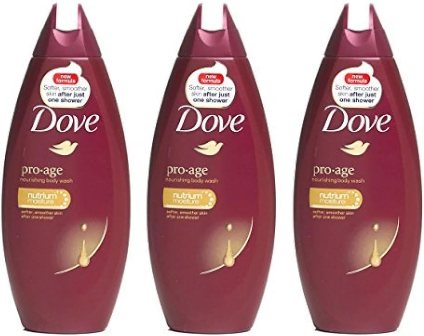 Dove Pro Age Body Wash 250ml x3 | Nourishing Moisturising Shower Gel Pack by Dove