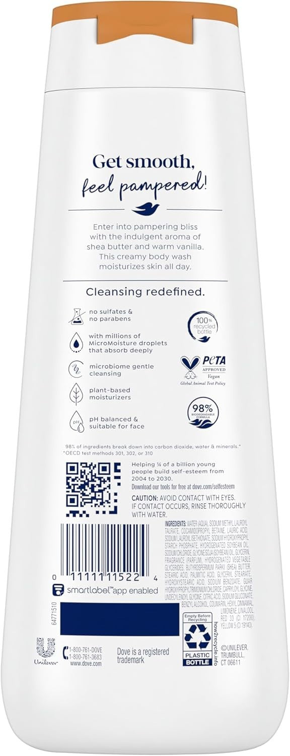 Dove Purely Pampering Body Wash Shea Butter & Warm Vanilla 22oz Moisturising by Dove