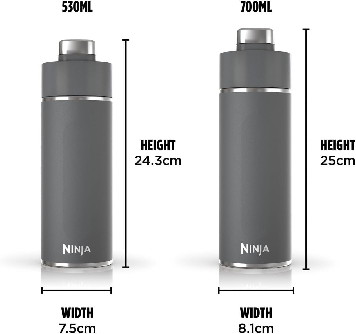 Ninja Thirsti 700ml Stainless Steel Water Bottle Flask Leak Proof Insulated by Ninja