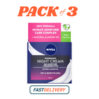 NIVEA Night Cream 50ml x3 | Rich Regenerating Face Moisturiser for Dry Skin by NIVEA