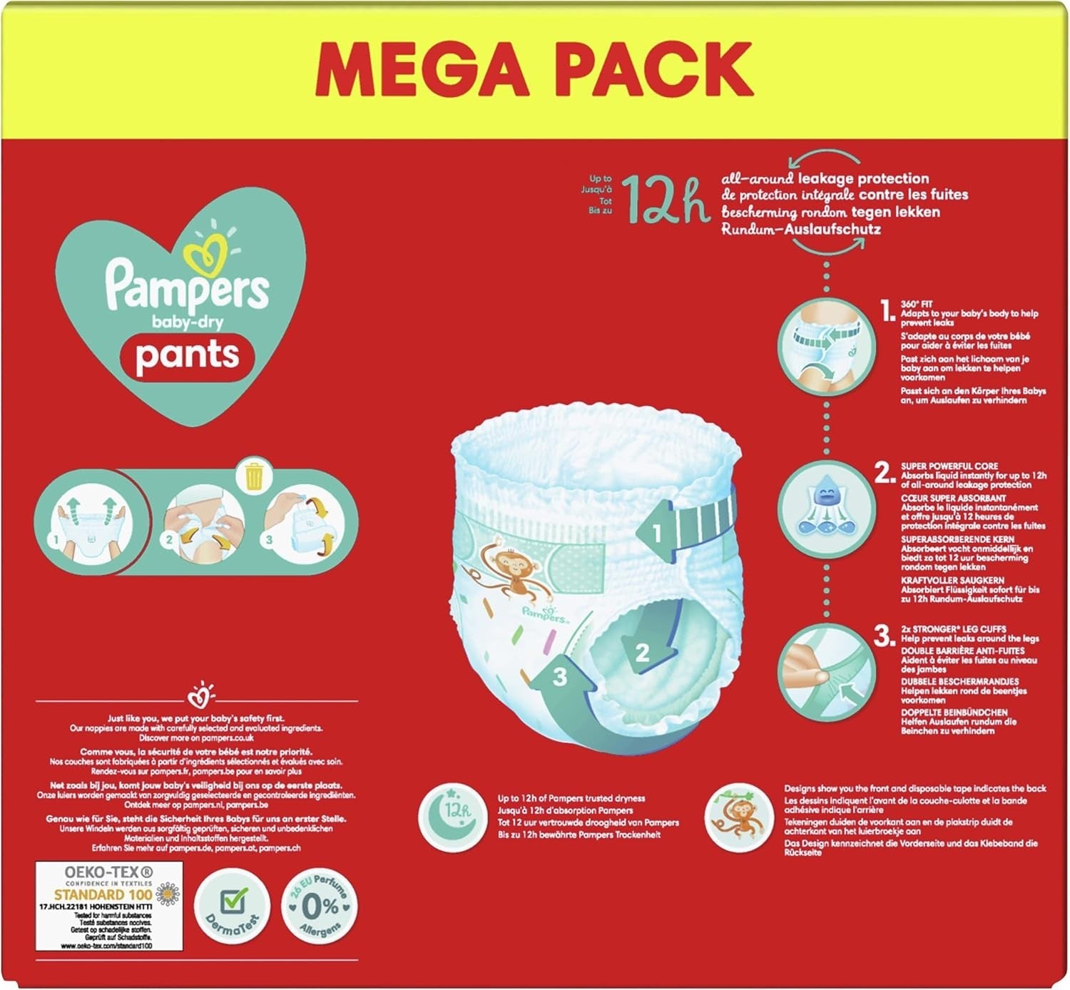 Pampers Baby-Dry Pants Size 3 (6-11kg) - 94 Disposable Diapers for Babies by Pampers