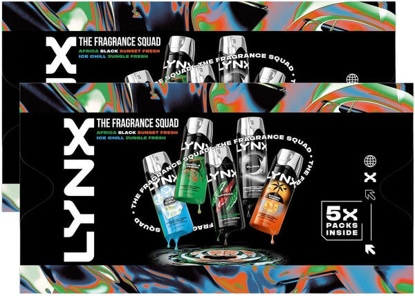 Lynx Fragrance Squad Gift Set 2pk Men Body Spray Deodorants Africa Black Jungle