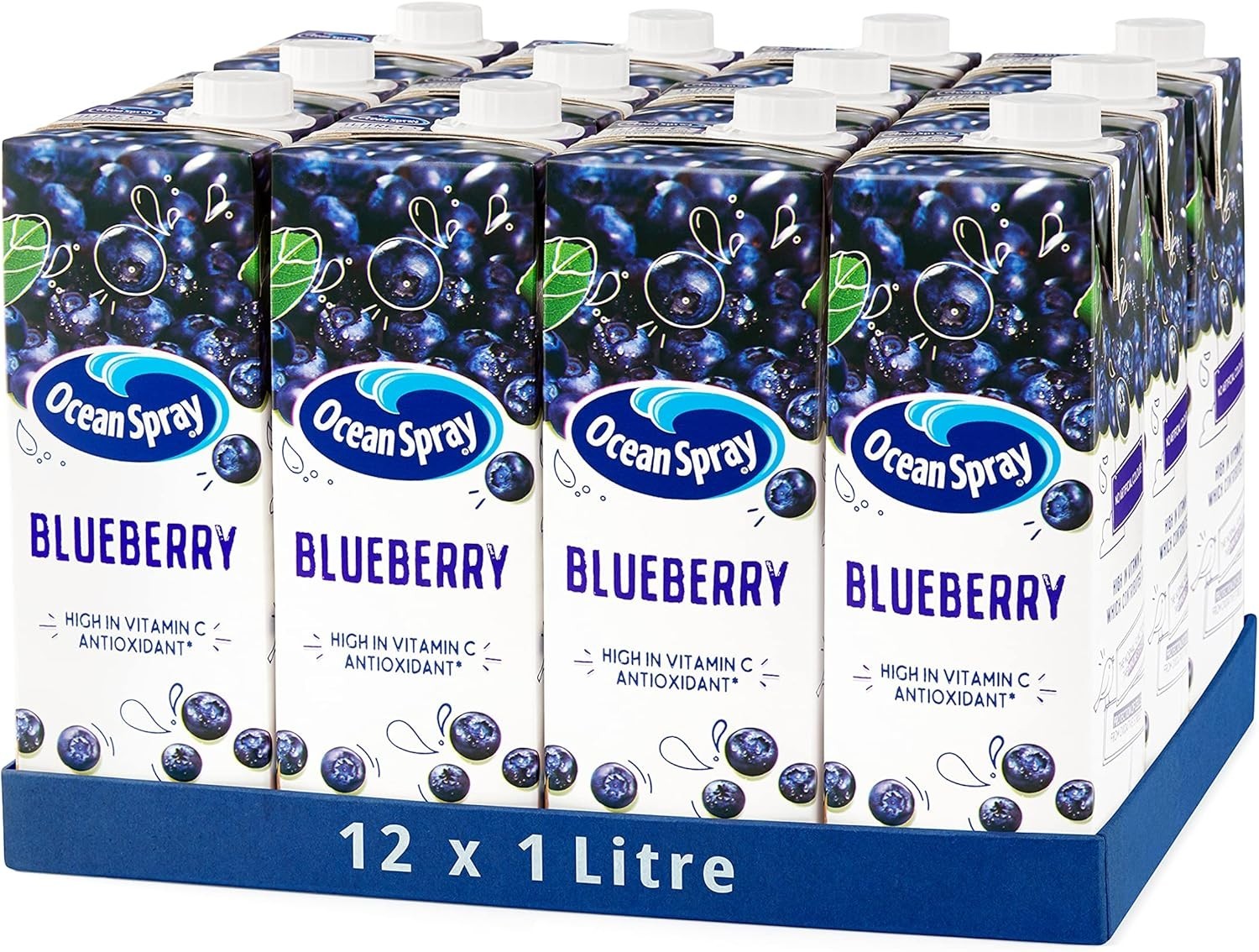 12 x 1 Litre Ocean Spray Blueberry Juice Drink – Refreshing Fruit Beverage by Ocean Spray