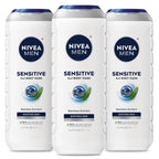 NIVEA Men Sensitive 3-in-1 Body Wash 16.9 fl oz (Pack of 3) – Cleanses & Soothes by NIVEA