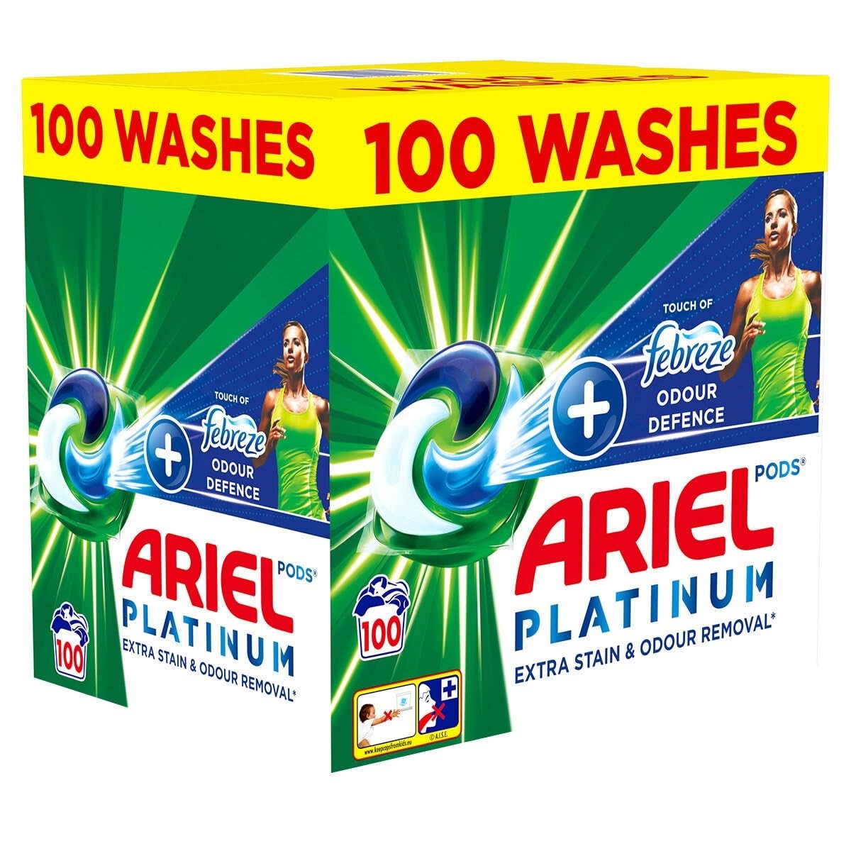 Ariel Platinum + Febreze All in 1 Pods Laundry Detergent 100 Washes by Ariel