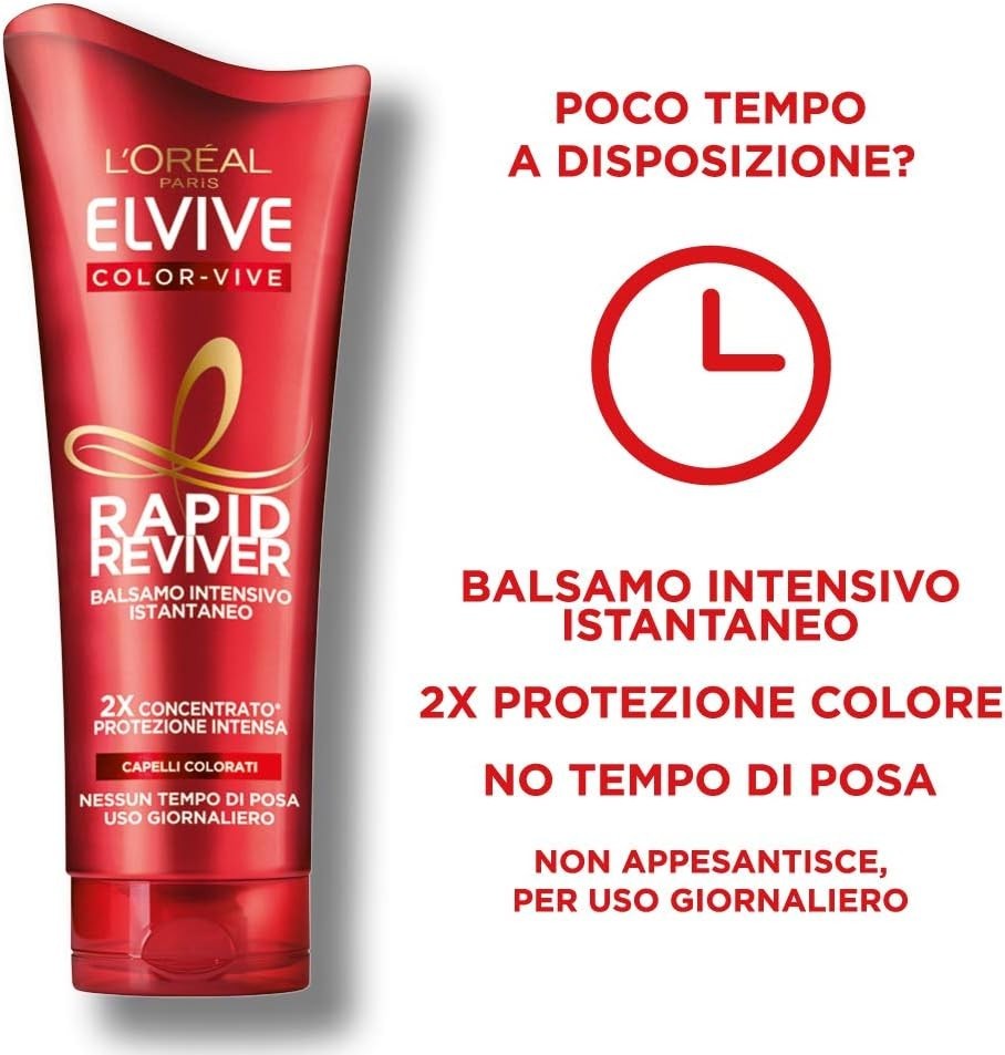 L'Oreal Elvive Color Vive Rapid Reviver Conditioner 3x180ml for Dyed Hair by L'Oreal Paris
