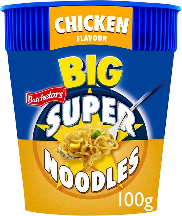 Batchelors Big Super Noodles Chicken Flavour Snack Pots 8