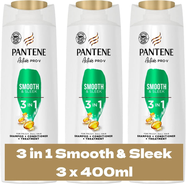 Pantene PRO-V 3in1 Shampoo+Conditioner+Treatment Smooth & Sleek 3x400ml Hair