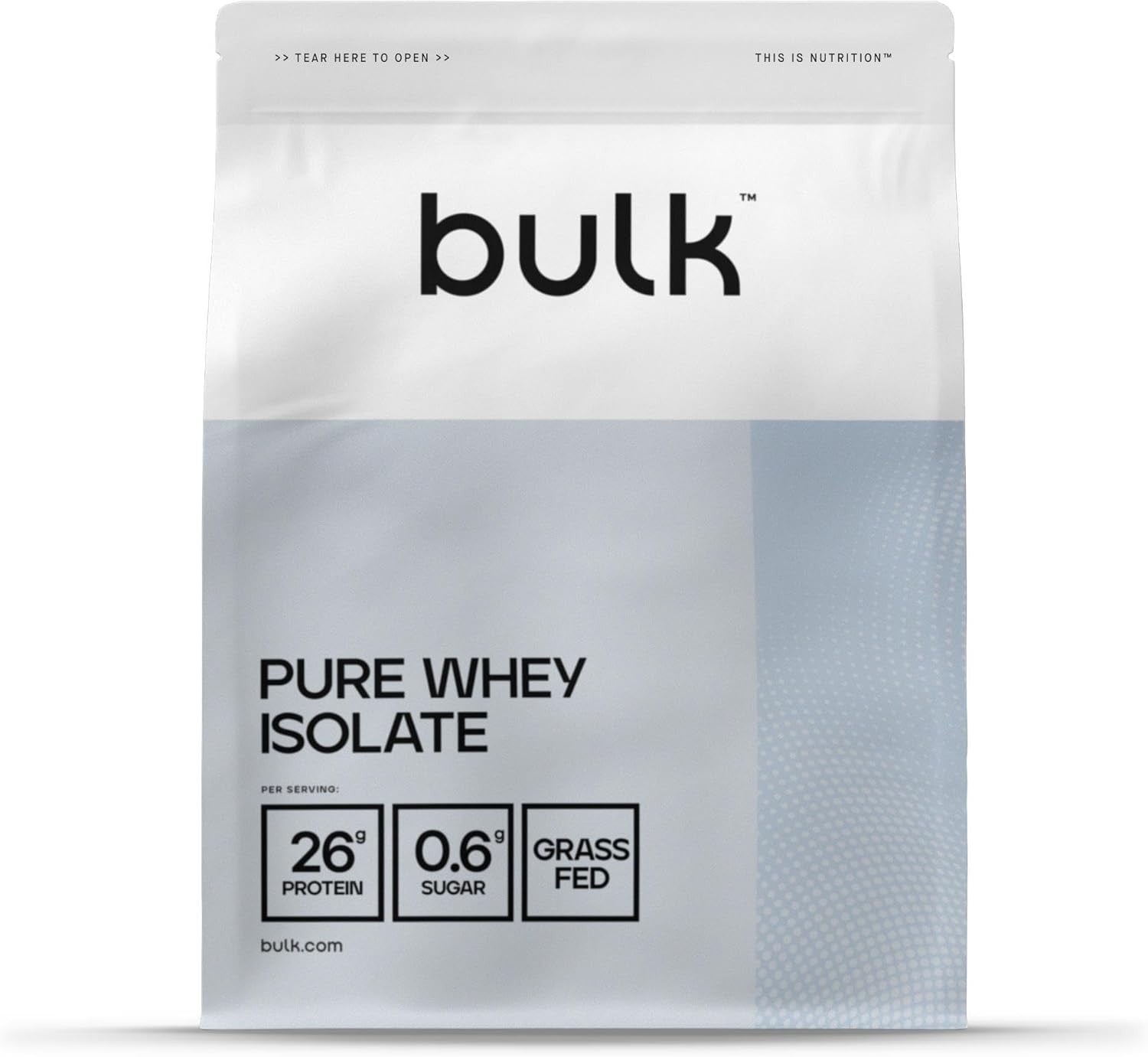 Bulk Pure Whey Protein Isolate Powder 1kg Unflavoured | 33 Servings Shake by Bulk