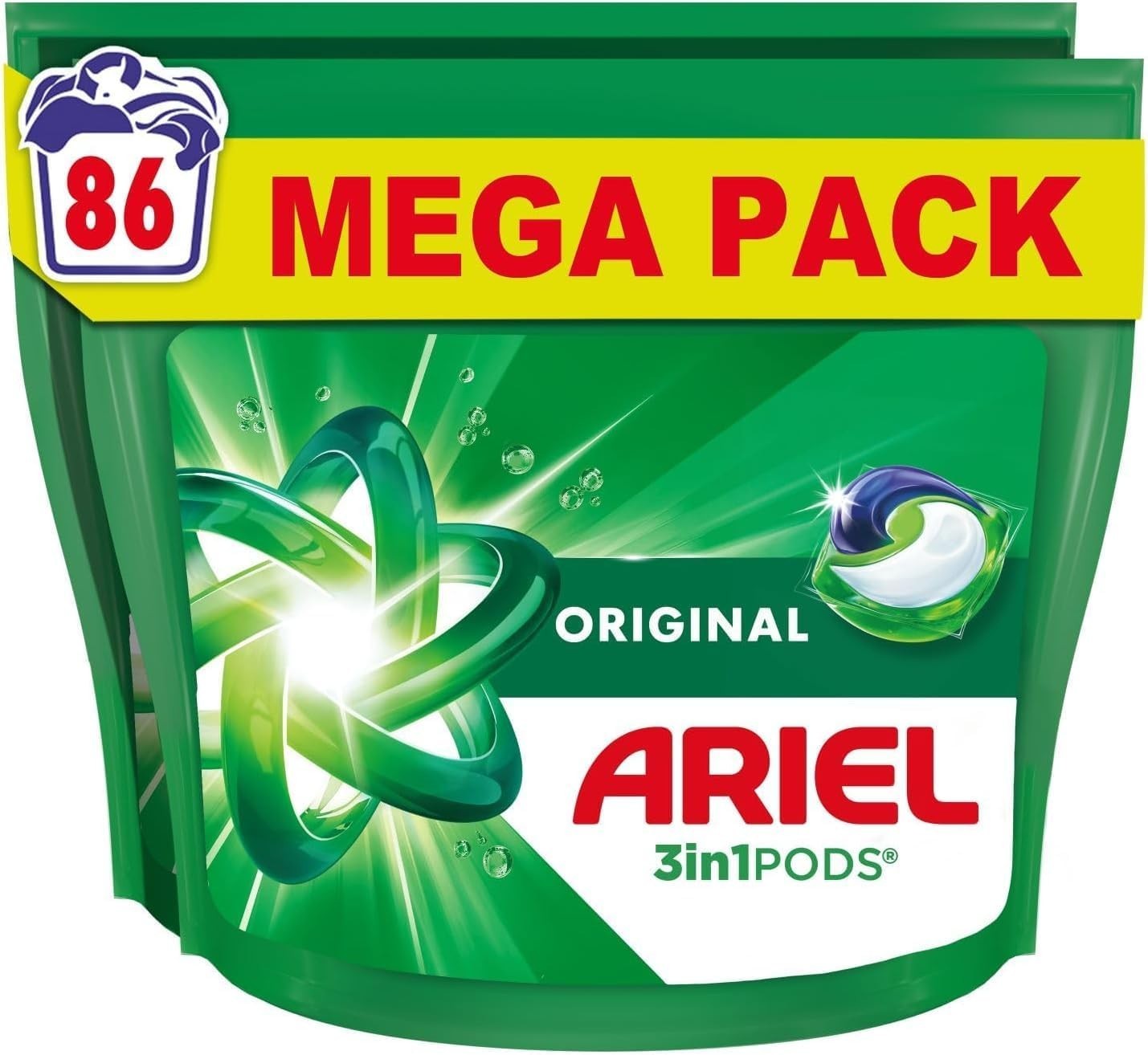 Ariel All-in-1 PODS Original Laundry Detergent 86 Wash (2x43) Stain Removal by Ariel