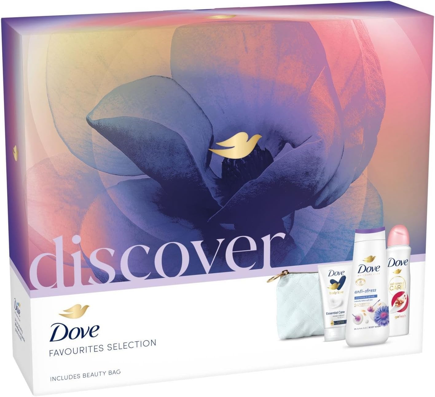 Dove Discover Favourites Gift Set for Her 3pc + Beauty Bag (2 Pack) by Dove