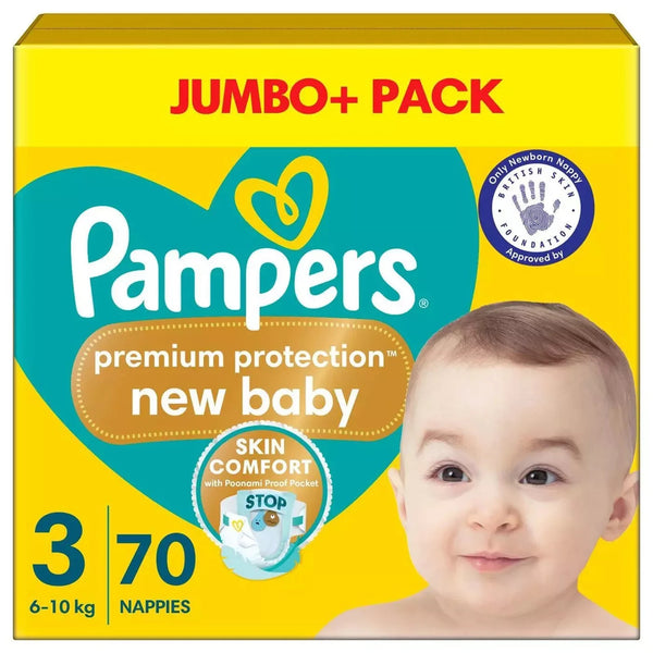 Pampers New Baby Size 3 Nappies 6–10kg Premium Protection Jumbo+ Pack 70pcs