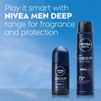 NIVEA MEN DEEP Black Carbon Anti-Perspirant Spray 250ml Pack of 6 Deodorant by Nivea Men