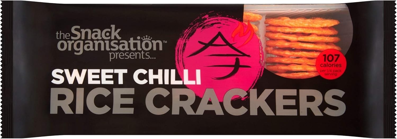 6x The Snack Org Rice Crackers Sweet Chilli Flavour 100g Bags – Tasty Snack by The Snack Organisation