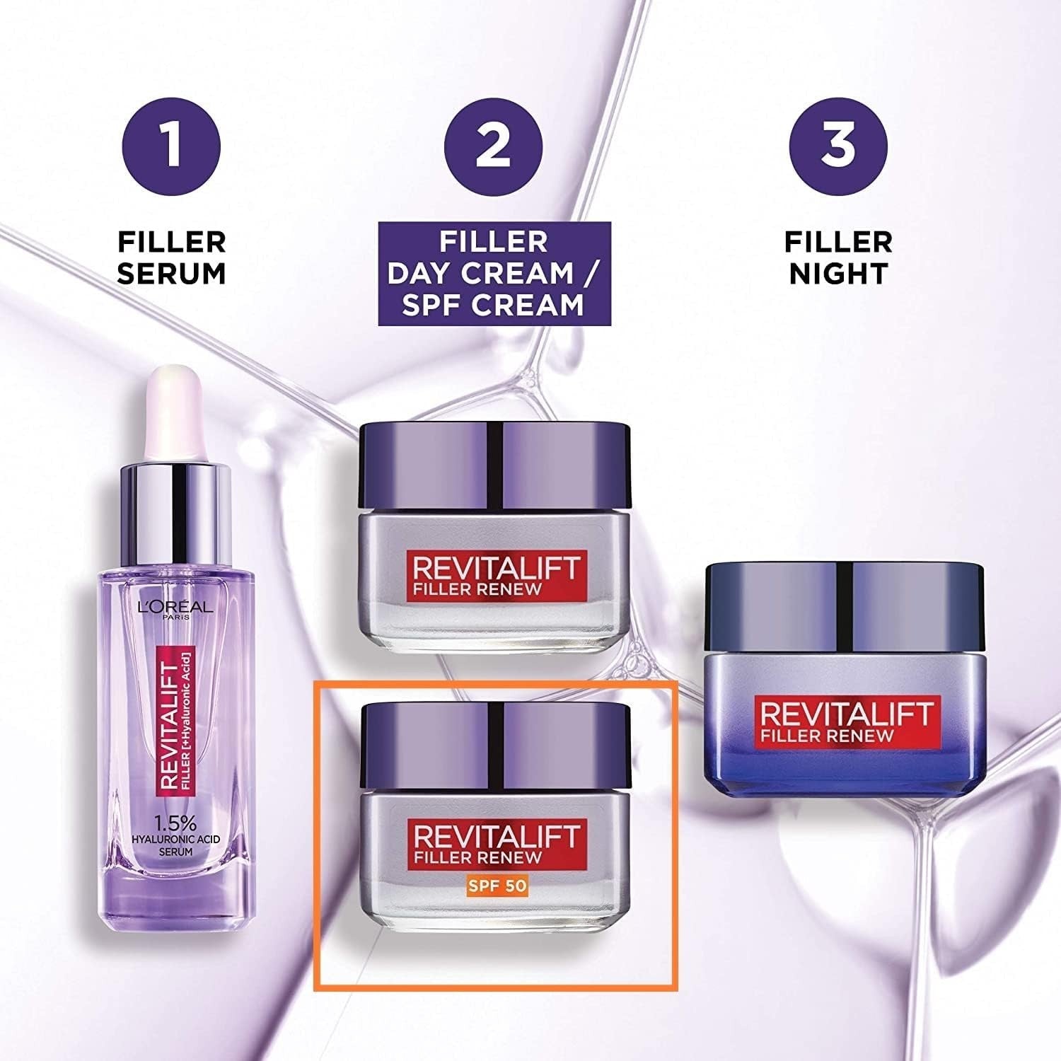 L'Oréal Revitalift Filler Anti-Wrinkle Day Cream SPF50 + Hyaluronic Acid 50ml by L'Oreal Paris