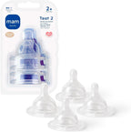 MAM Teats Size 2 Medium Flow | 4 Pack Silicone Nipples | Fits All MAM Bottles by MAM