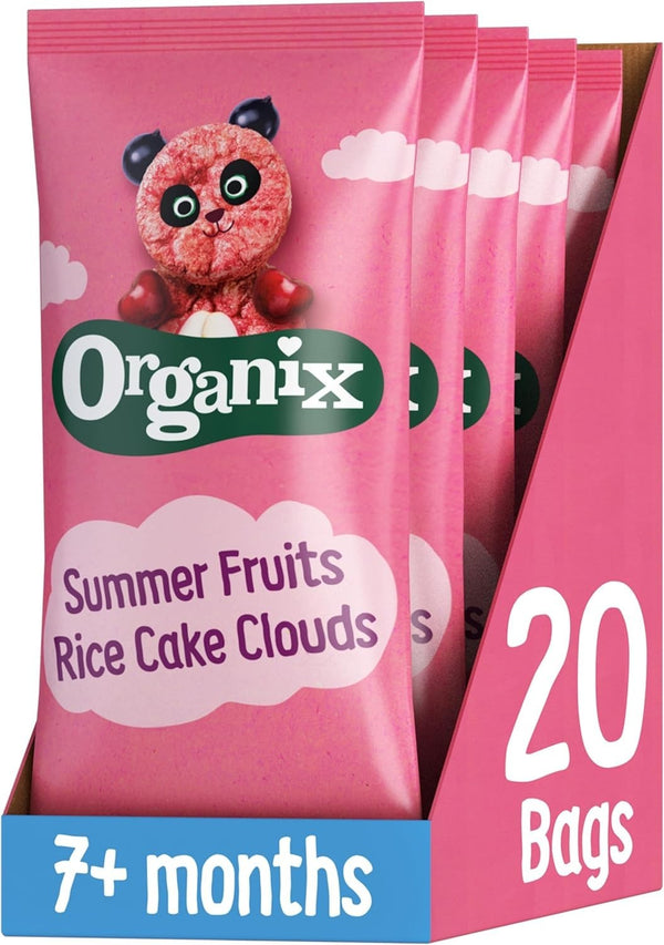 Organix Summer Fruits Rice Cake Clouds Baby Snack 20x18g Multipack