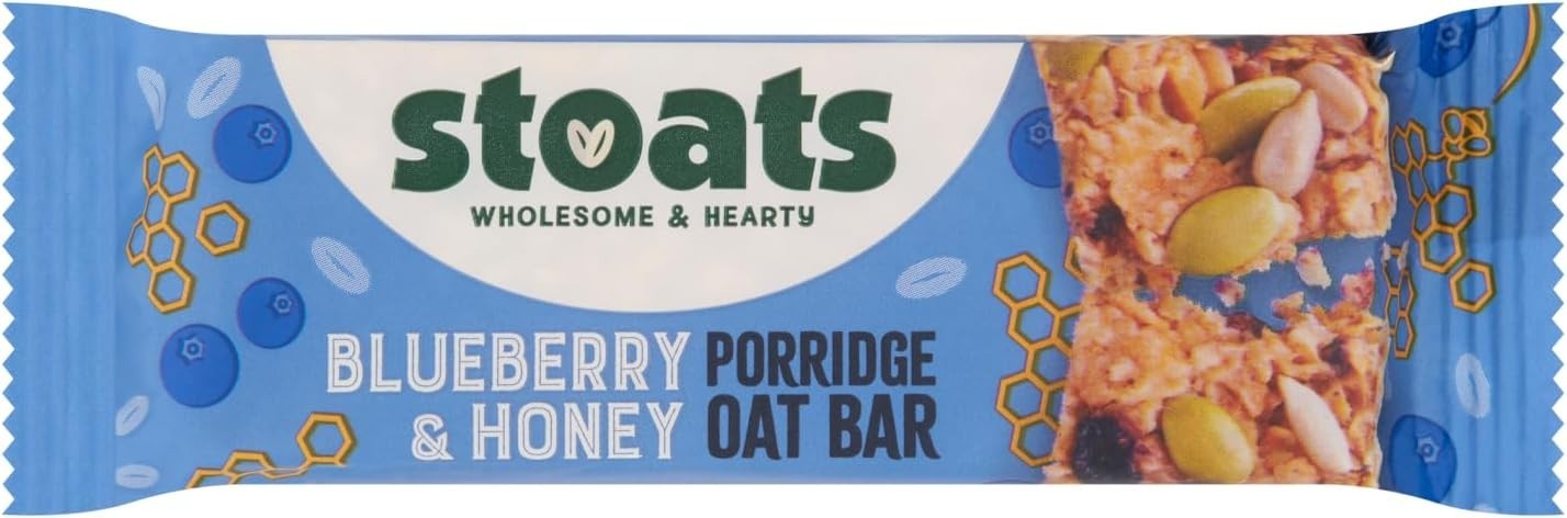 Stoats Blueberry & Honey Porridge Oat Bars 24 x 42g Individually Wrapped by Stoats