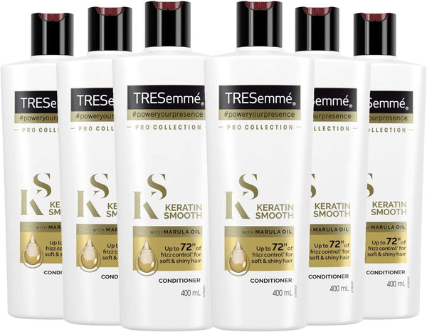TRESemmé Keratin Smooth Conditioner 400ml Pack of 6 Frizz Control & Shine