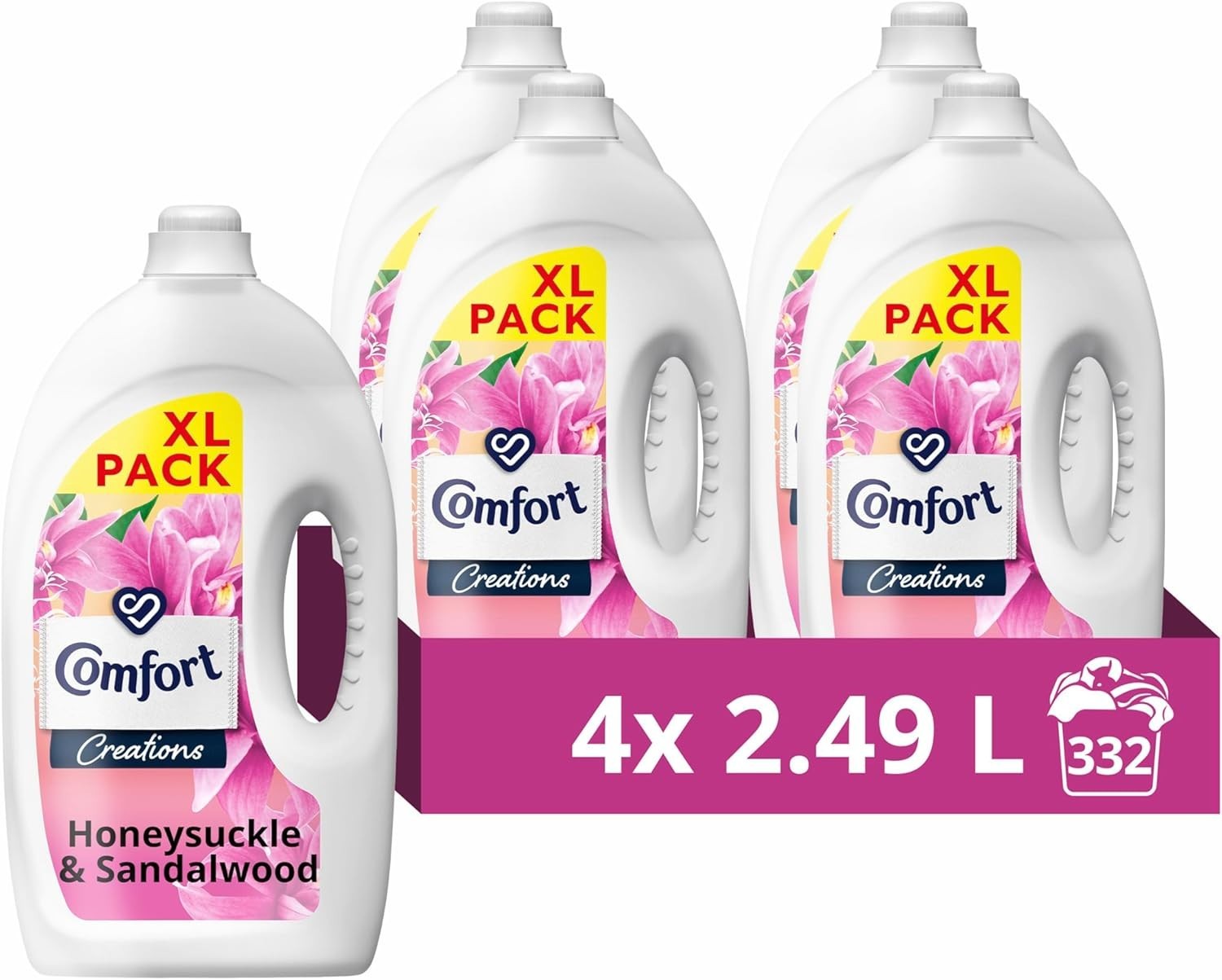 Comfort Honeysuckle & Sandalwood Fabric Conditioner 4x2.49L 332 Washes by Comfort
