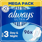 Always Ultra Night Sanitary Towels Size 3 with Wings | 96 Pads Mega Pack by Always