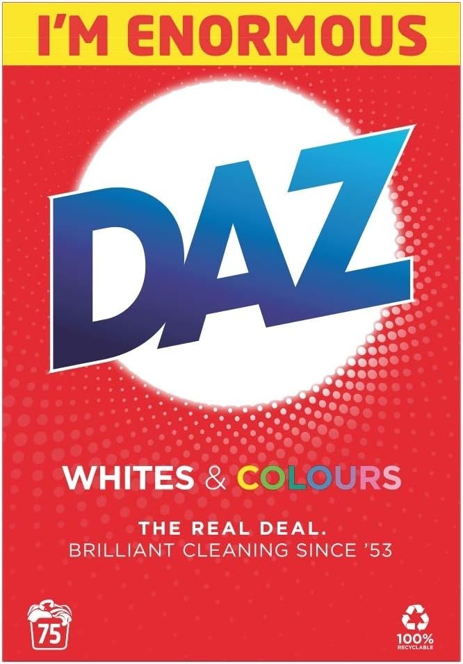 Daz Washing Powder Whites & Colours, 75 Wash Laundry Detergent, 5.24kg, Fragranc by Daz