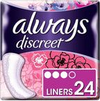 Always Discreet Panty Liners Unscented 24 Count | Daily Freshness & Protection by Always
