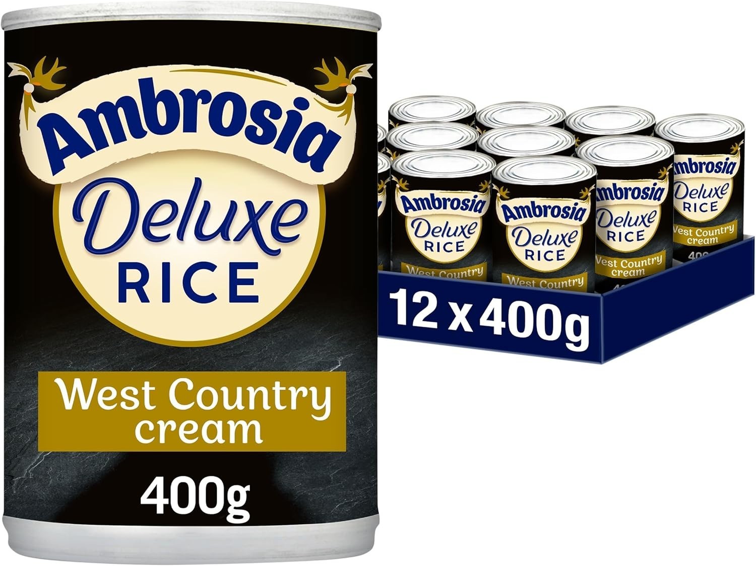 Ambrosia Deluxe Rice Pudding 400g x12 Cans West Country Cream Dessert by Ambrosia