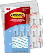 Command Medium Wire Toggle Hooks Clear 10pk with 12 Adhesive Strips Damage-Free by Command