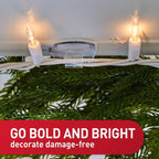 Command Clear Light Clips 16 Pack + 20 Strips Outdoor All Weather Adhesive by Command