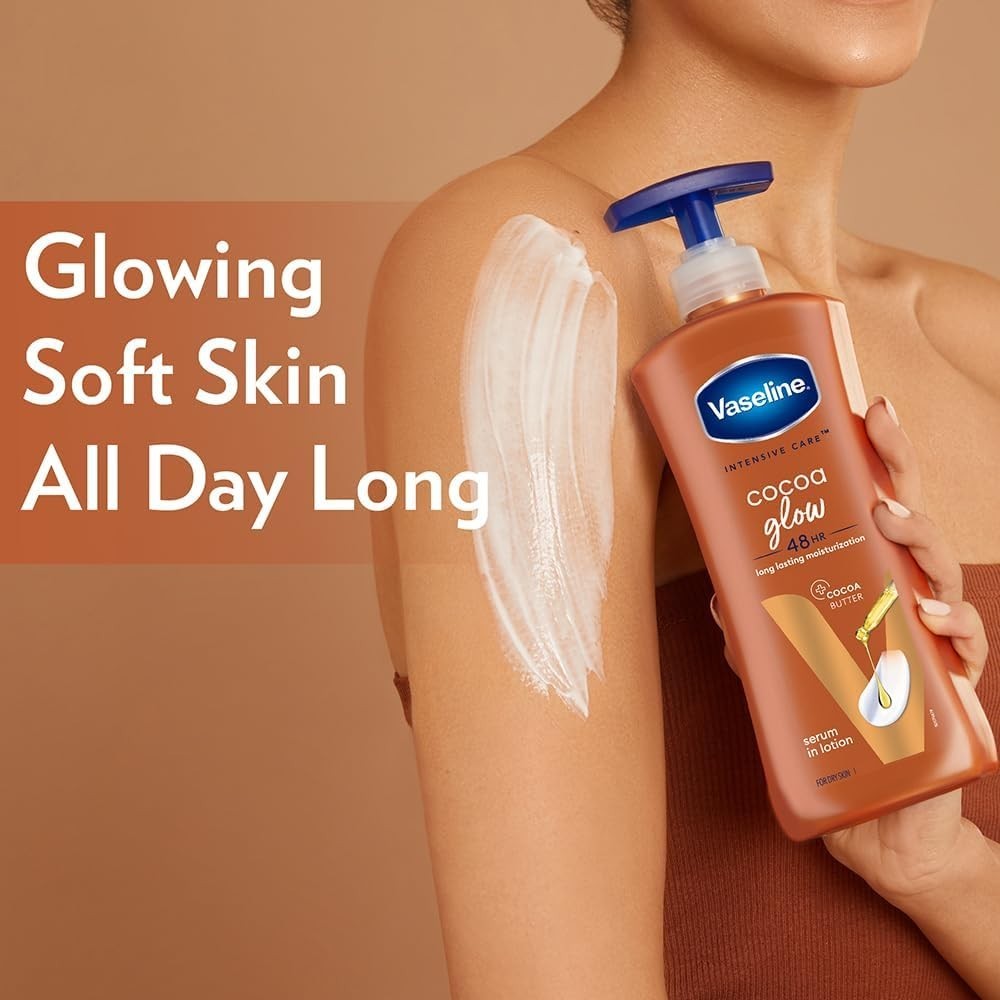Vaseline Cocoa Glow Serum Lotion 600ml with Pure Cocoa & Shea Butter by Vaseline