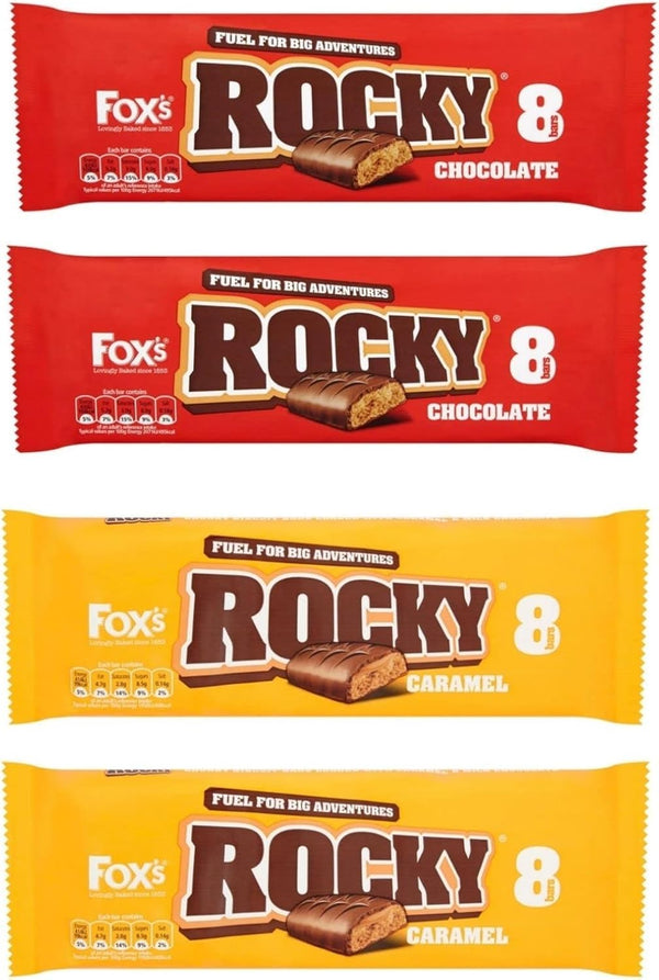 Fox’s Rocky Chocolate & Caramel Biscuit Bars Bulk Pack 48 Bars Snack Bundle
