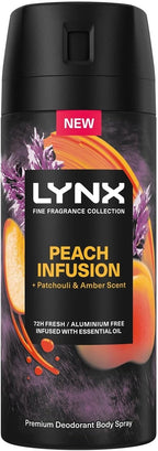 Lynx Peach Infusion Deodorant Spray 150ml x5 | 72H Freshness Aluminium-Free by Lynx